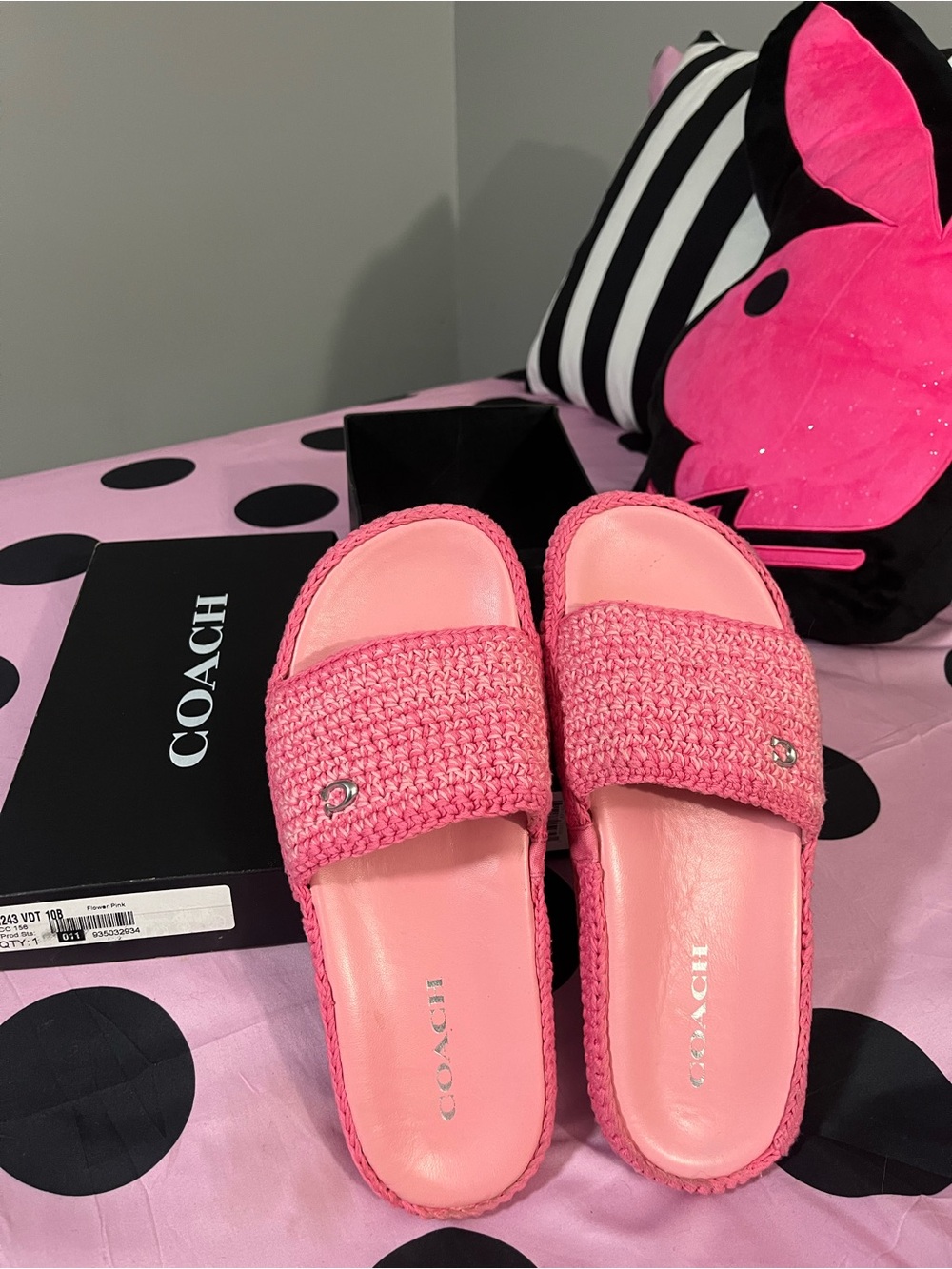 Coach Averie Crochet Slide Sandals